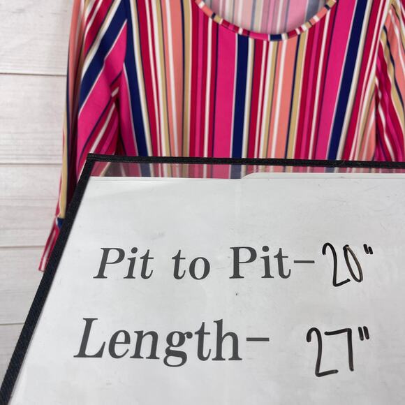 Women's Multi‎ Color Striped Blouse Size Large - Picture 5 of 6